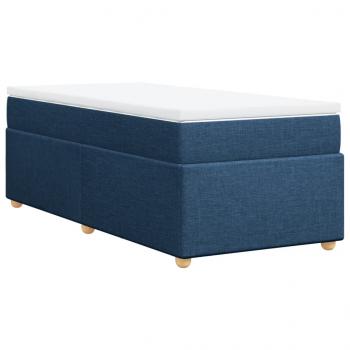 Boxspringbett mit Matratze Blau 80x200 cm Stoff