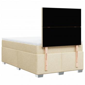 Boxspringbett mit Matratze Creme 120x190 cm Stoff