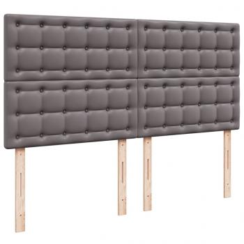 Boxspringbett mit Matratze Grau 200x200 cm Kunstleder