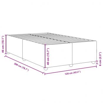 Bettgestell ohne Matratze Creme 120x200 cm Stoff