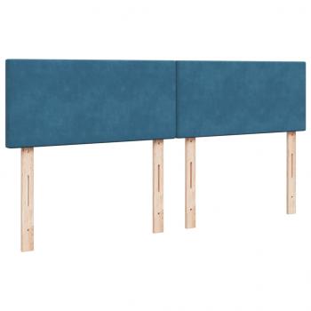 Boxspringbett mit Matratze Blau 200x200 cm Samt