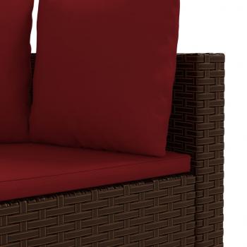 6-tlg. Garten-Sofagarnitur mit Kissen Braun Poly Rattan