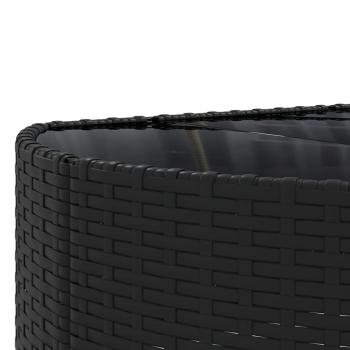 8-tlg. Garten-Sofagarnitur mit Kissen Schwarz Poly Rattan