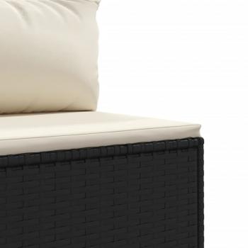 4-tlg. Garten-Sofagarnitur mit Kissen Schwarz Poly Rattan