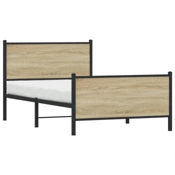 Metallbett ohne Matratze Sonoma-Eiche 107x203 cm