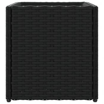 Pflanzkübel Schwarz 36x30x32 cm Poly Rattan