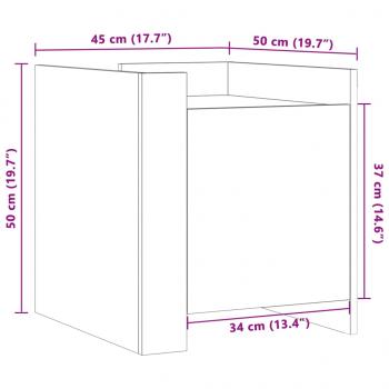 Nachttisch Betongrau 45x50x50 cm Holzwerkstoff