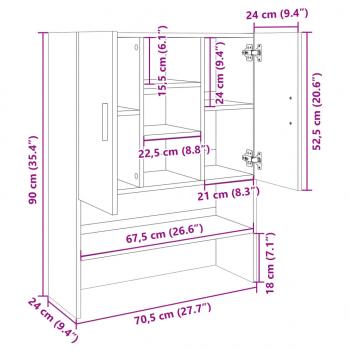 Waschmaschinenschrank Sonoma-Eiche 70,5x24x90 cm