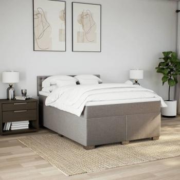 Boxspringbett mit Matratze Taupe 160x200 cm Stoff