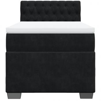 Boxspringbett mit Matratze Schwarz Samt