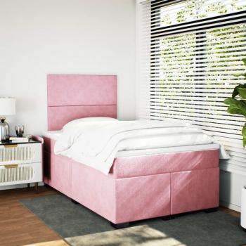 Boxspringbett mit Matratze Rosa 120x200 cm Samt