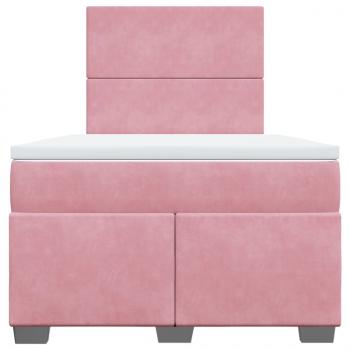 Boxspringbett mit Matratze Rosa 120x200 cm Samt