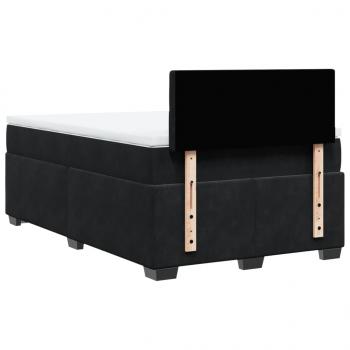 Boxspringbett mit Matratze Schwarz 120x190 cm Samt