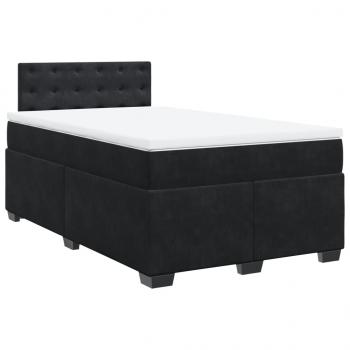 Boxspringbett mit Matratze Schwarz 120x190 cm Samt