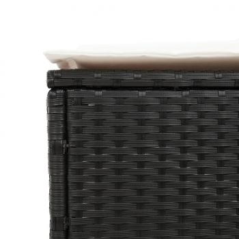 Sonnenliege mit Auflage Schwarz Poly-Rattan