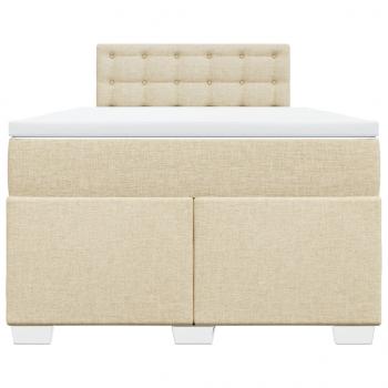 Boxspringbett mit Matratze Creme 120x200 cm Stoff