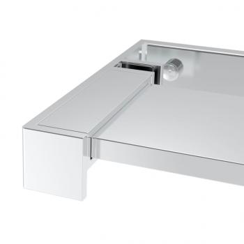 Duschwand mit Ablage für Walk-In-Dusche Chrom 80x195 cm ESG