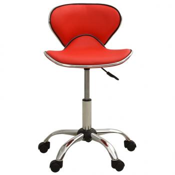 323675 Salon Spa Stool Red Faux Leather