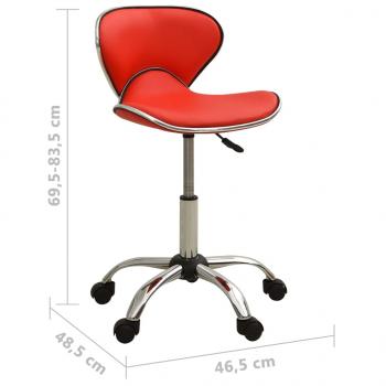 323675 Salon Spa Stool Red Faux Leather