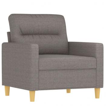 Sessel mit Hocker Taupe 60 cm Stoff