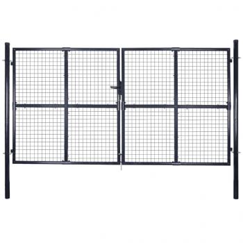 ARDEBO.de - Mesh-Gartentor Verzinkter Stahl 289 x 150 cm Grau