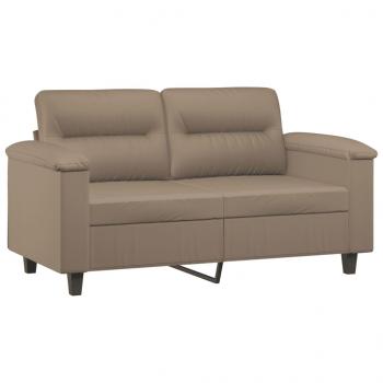 2-Sitzer-Sofa mit Zierkissen Cappuccino-Braun 120 cm Kunstleder