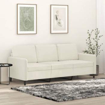 ARDEBO.de - 3-Sitzer-Sofa Creme 180 cm Samt