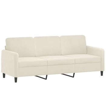 3-Sitzer-Sofa Creme 180 cm Samt