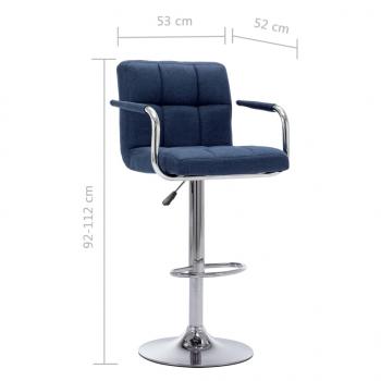 Barhocker 2 Stk. Blau Stoff