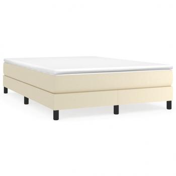 Boxspringbett mit Matratze Creme 140x200 cm Kunstleder