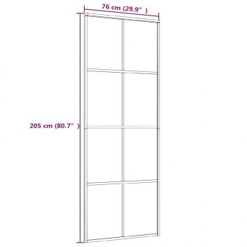 Schiebetür ESG-Glas und Aluminium 76x205 cm Schwarz