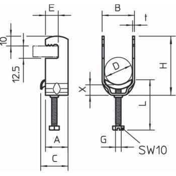 OBO Bettermann Bügelschelle mit Metalldruckwanne 16-22mm, St, FT (100 ST)