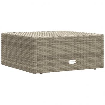 Gartenhocker mit Kissen Grau Poly Rattan