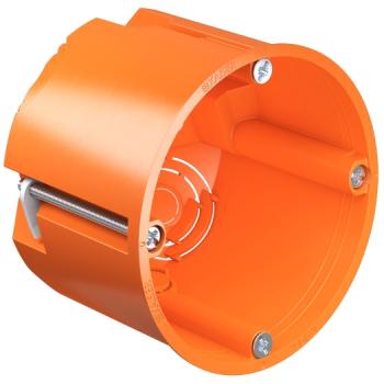 ARDEBO.de - HW-Dose, tief, 62mm, Ø 68mm orange, mit Geräteschraube