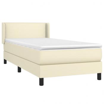 Boxspringbett mit Matratze Creme 100x200 cm Kunstleder