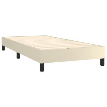 Boxspringbett mit Matratze Creme 100x200 cm Kunstleder