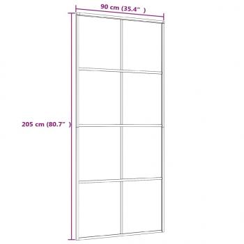 Schiebetür ESG-Glas und Aluminium 90x205 cm Weiß