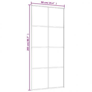 Schiebetür ESG-Glas und Aluminium 90x205 cm Weiß