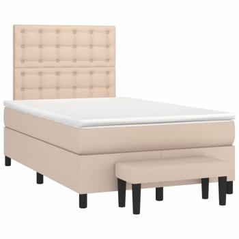 ARDEBO.de - Boxspringbett Matratze Cappuccino-Braun 120x190 cm Kunstleder