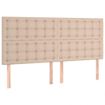 Boxspringbett Matratze Cappuccino-Braun 200x200cm Kunstleder