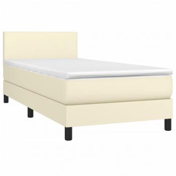 Boxspringbett mit Matratze Creme 100x200 cm Kunstleder