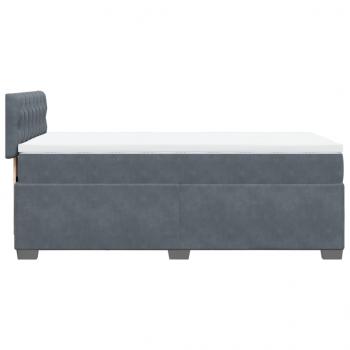 Boxspringbett mit Matratze Dunkelgrau 90x190 cm Samt