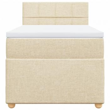 Boxspringbett mit Matratze Creme 90x190 cm Stoff