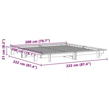 Massivholzbett ohne Matratze Weiß 200x200 cm Kiefernholz