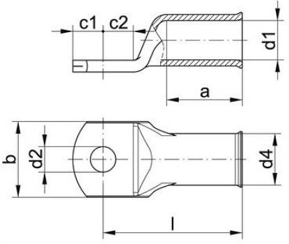 Klauke 707F10 Rohrkabelschuhe, Cu, F-Reihe, 70mm², M10