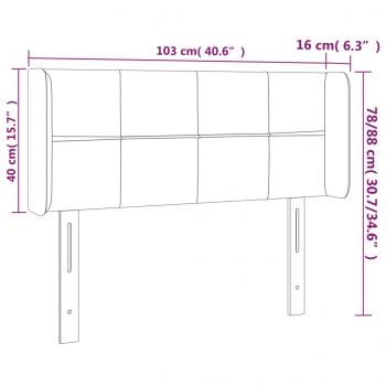 LED Kopfteil Dunkelgrau 103x16x78/88 cm Stoff