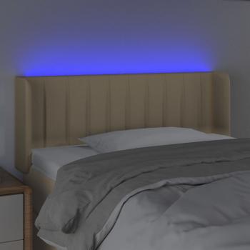 LED Kopfteil Creme 83x16x78/88 cm Stoff