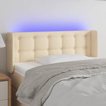 ARDEBO.de - LED Kopfteil Creme 103x16x78/88 cm Stoff