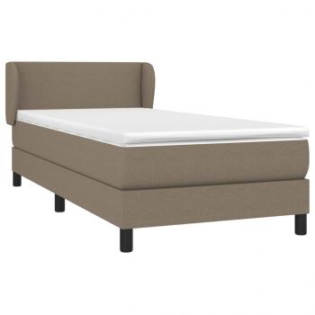 Boxspringbett mit Matratze Taupe 100x200 cm Stoff