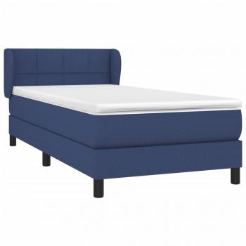 Boxspringbett mit Matratze Blau 90x190 cm Stoff